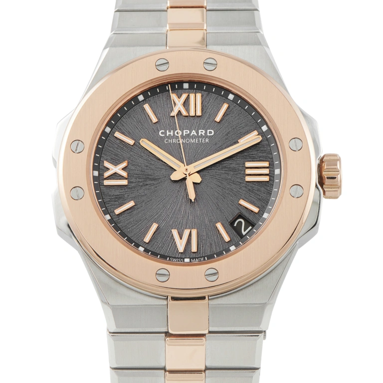 Chopard Alpine Eagle 41 Gray Dial Rose Gold and Lucent Steel Watch 298600-6001