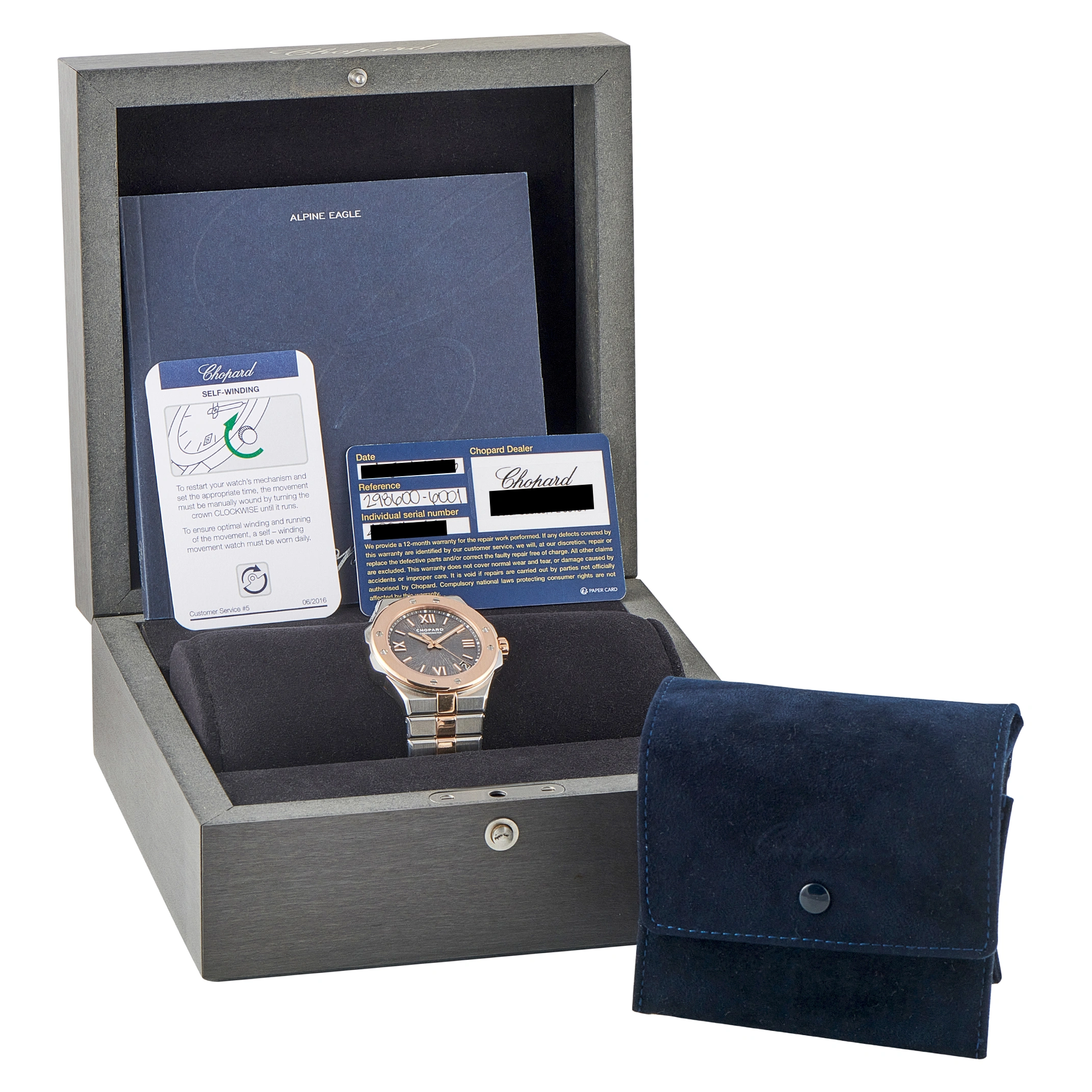 Chopard Alpine Eagle 41 Gray Dial Rose Gold and Lucent Steel Watch 298600-6001 - Image 5