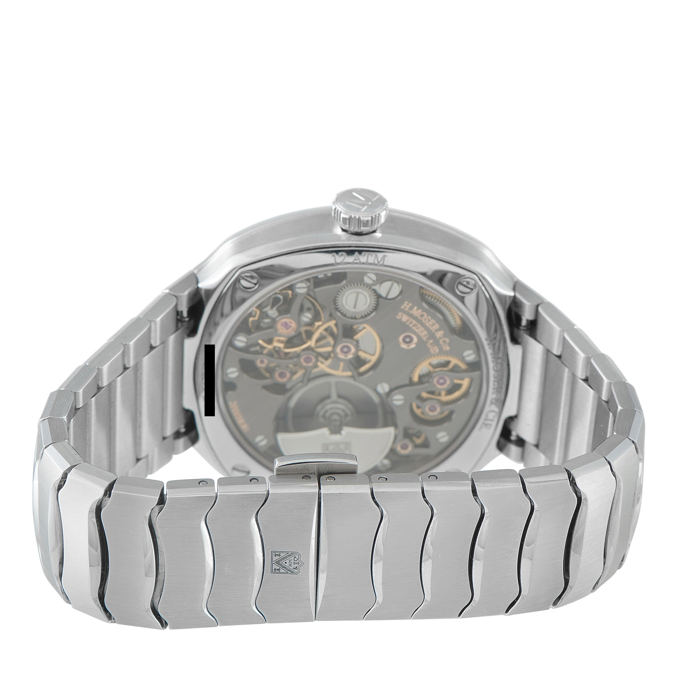H. Moser & Cie. Streamliner Small Seconds Blue Enamel Steel Watch 6500-1200 - Image 4