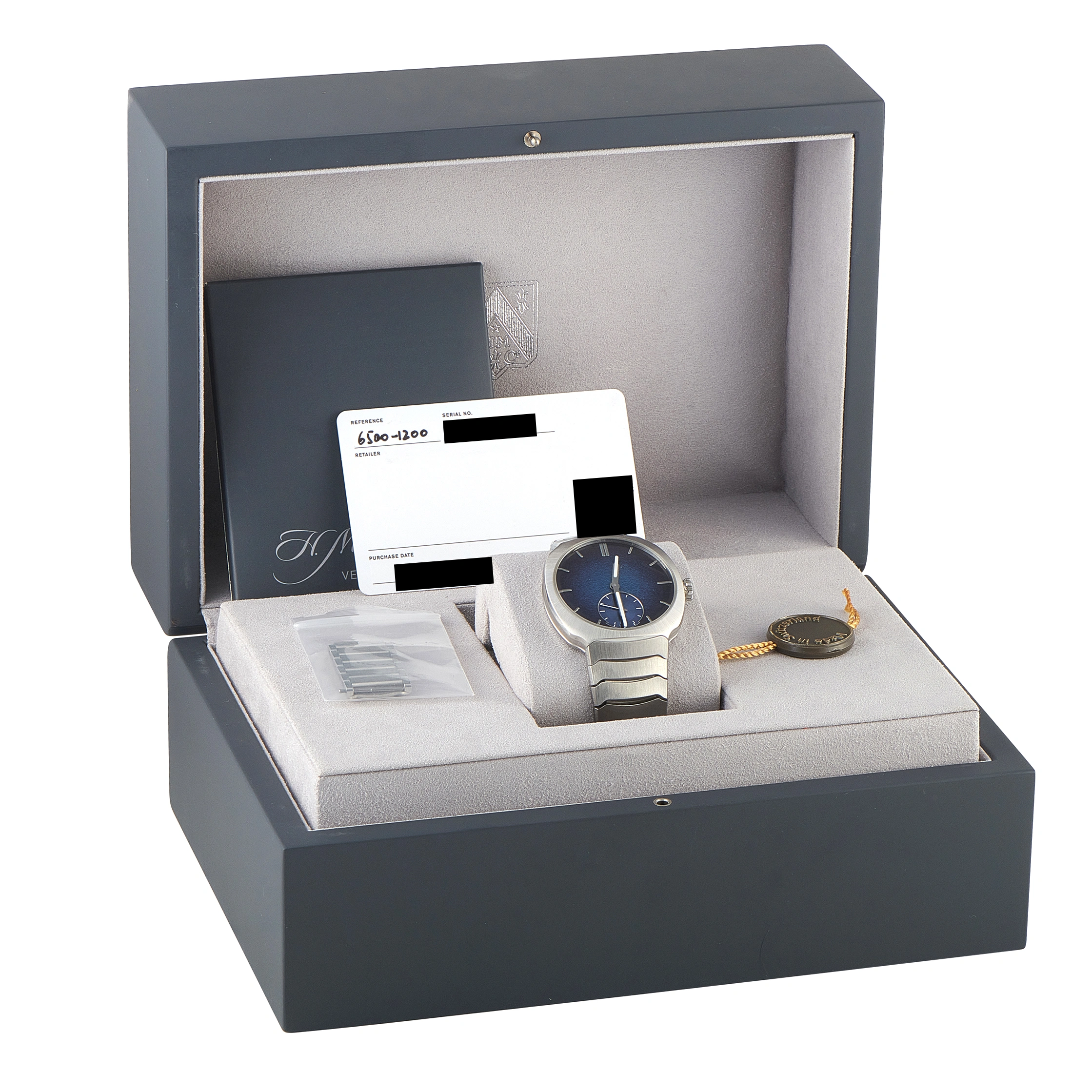 H. Moser & Cie. Streamliner Small Seconds Blue Enamel Steel Watch 6500-1200 - Image 5