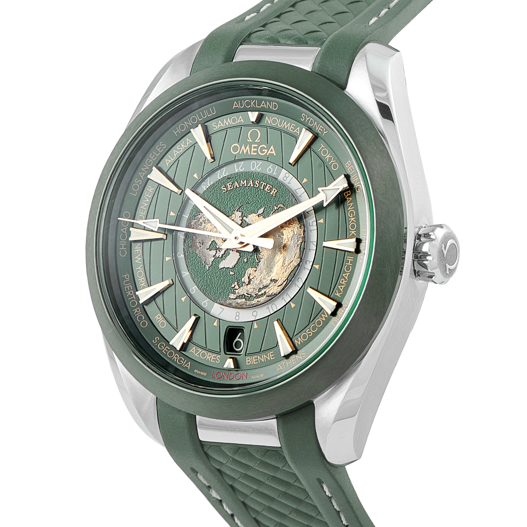 Omega Seamaster Aqua Terra Worldtimer Green Dial Steel Watch 220.32.43.22.10.001 - Image 2