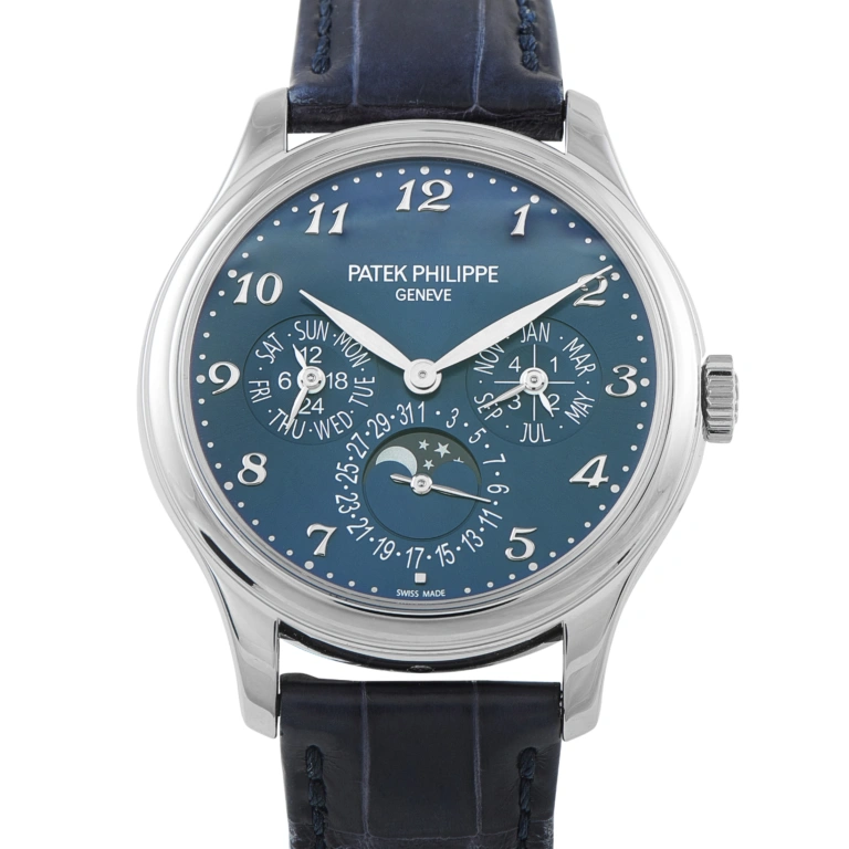Patek Philippe Grand Complications Perpetual Calendar Royal Blue Dial White Gold Watch 5327G-001 5327g-001