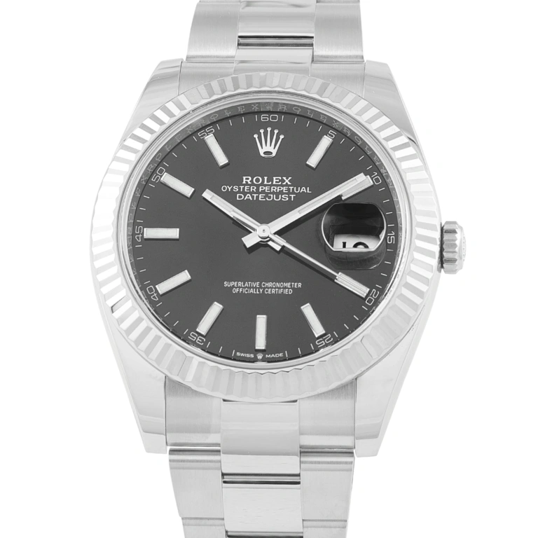 Rolex Datejust 41 Black Dial Steel Oyster Watch 126334