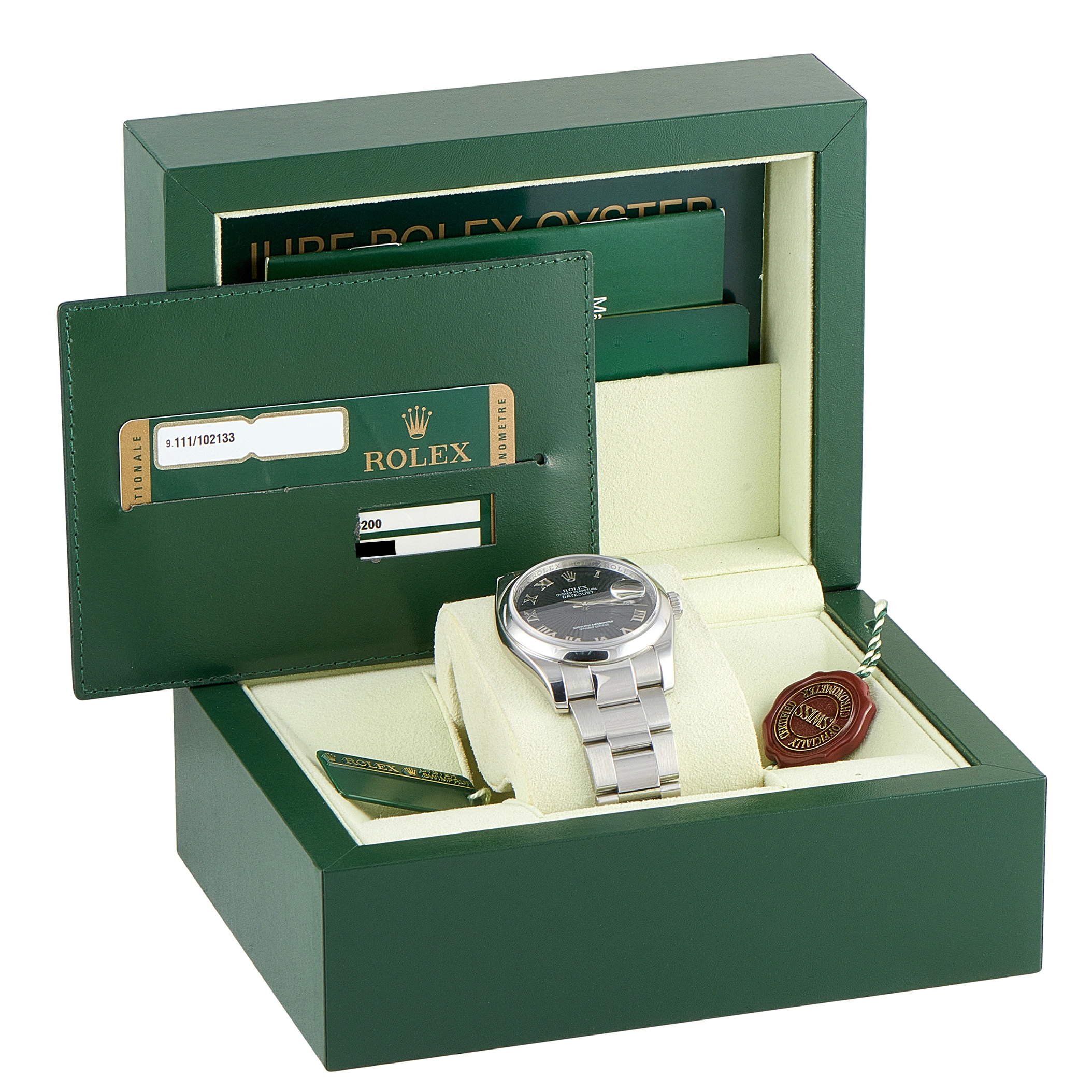 Rolex Datejust 36 Black Sunbeam Roman Dial Steel Watch 116200 - Image 5