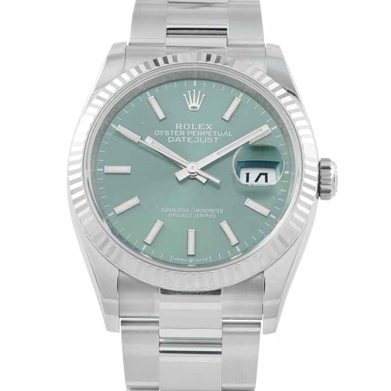Rolex Datejust 36 Mint Green Dial Steel Oyster Watch 126234