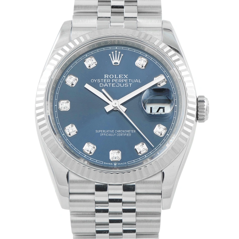 Rolex Datejust 36 Blue Diamond-Set Dial Jubilee Watch 126234