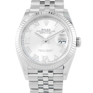 Rolex Datejust Silver Roman Dial Steel Jubilee Watch 126234