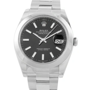 Rolex Datejust 41 Black Dial Steel Oyster Watch 126300