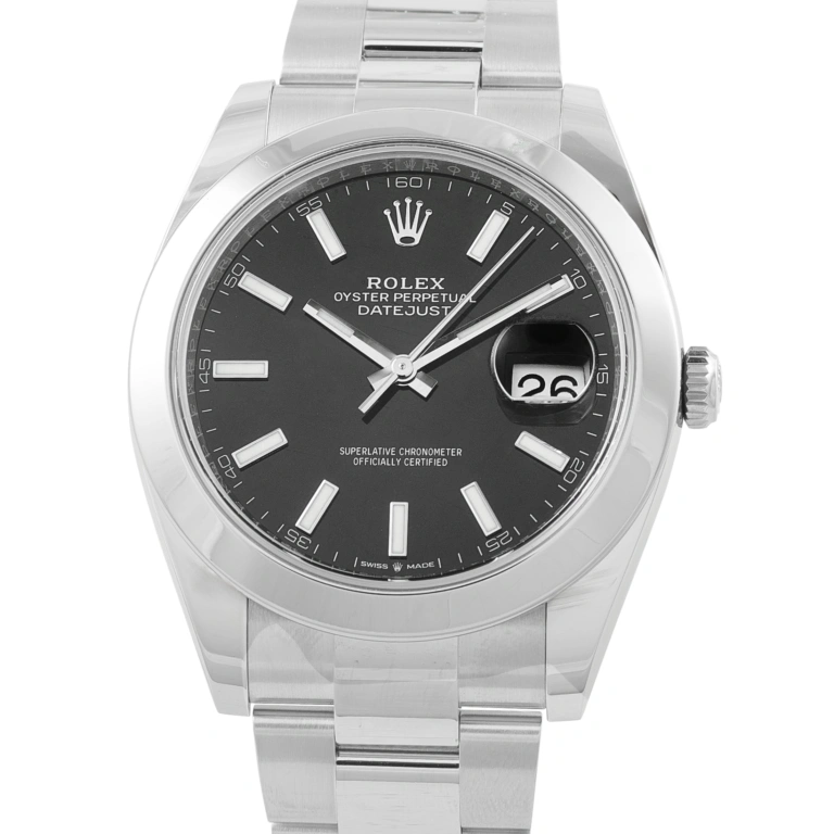 Rolex Datejust 41 Black Dial Steel Oyster Watch 126300