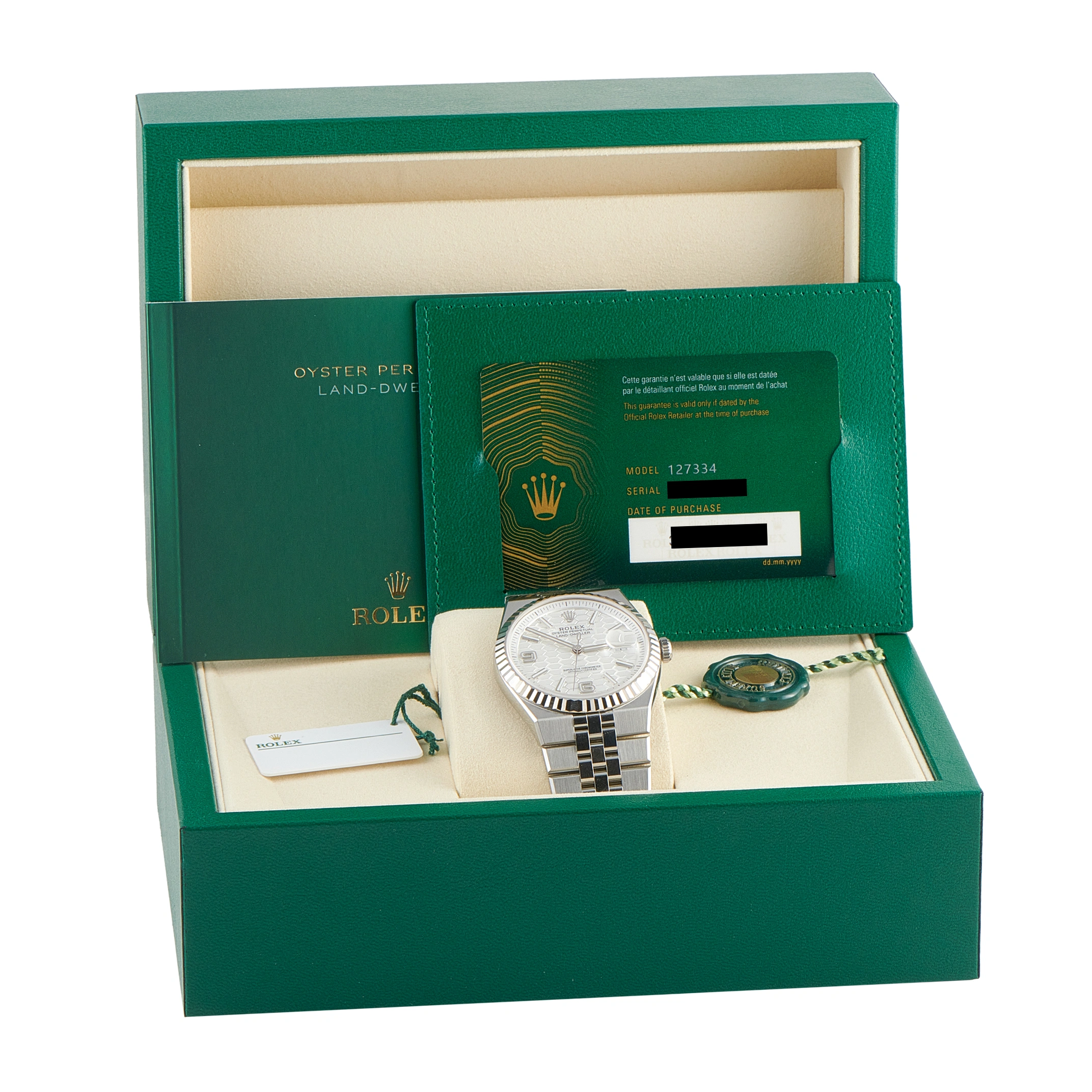 Rolex Land-Dweller 40 White Dial Steel Flat Jubilee Watch 127334 - Image 5