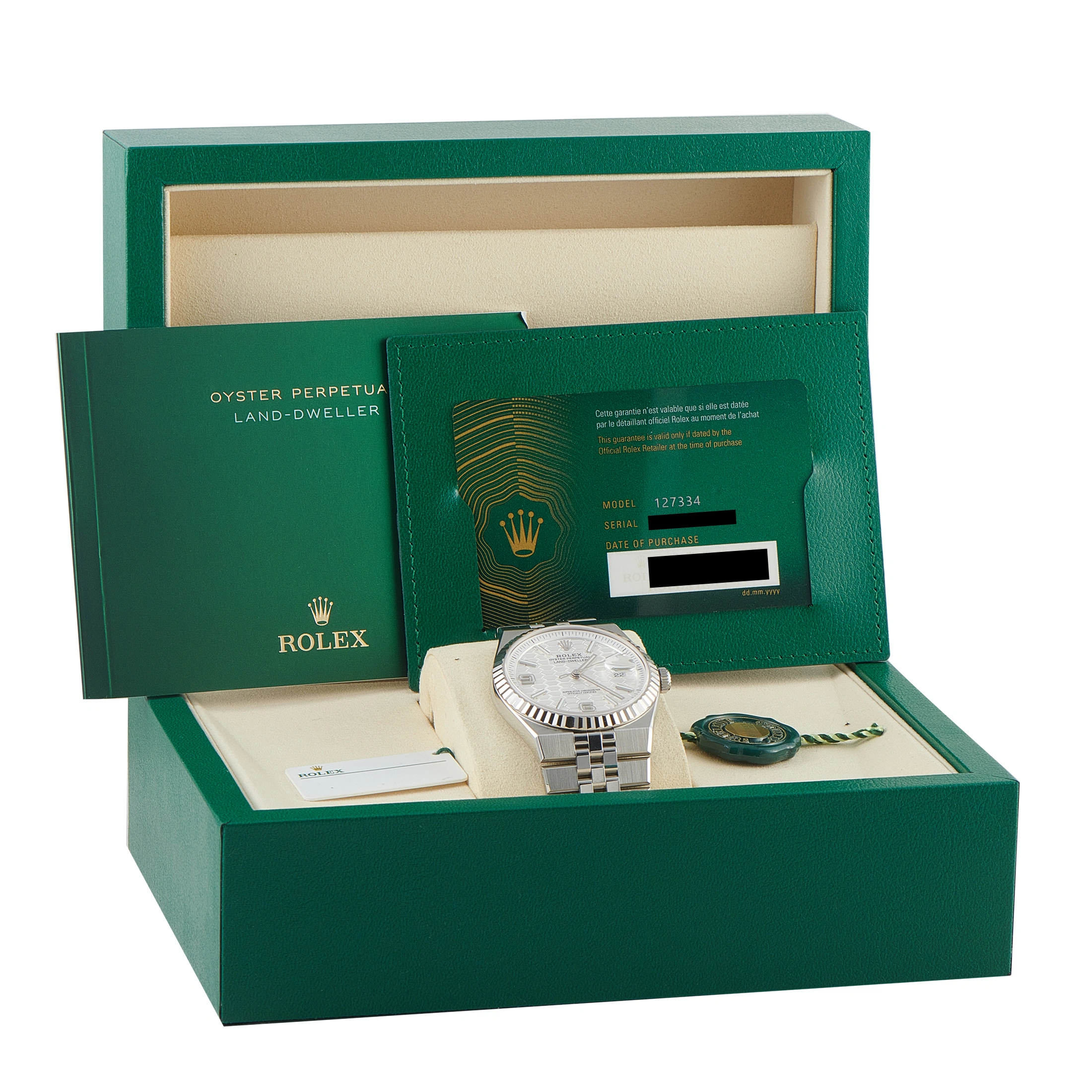 Rolex Land-Dweller 40 White Dial Steel Flat Jubilee Watch 127334 - Image 5