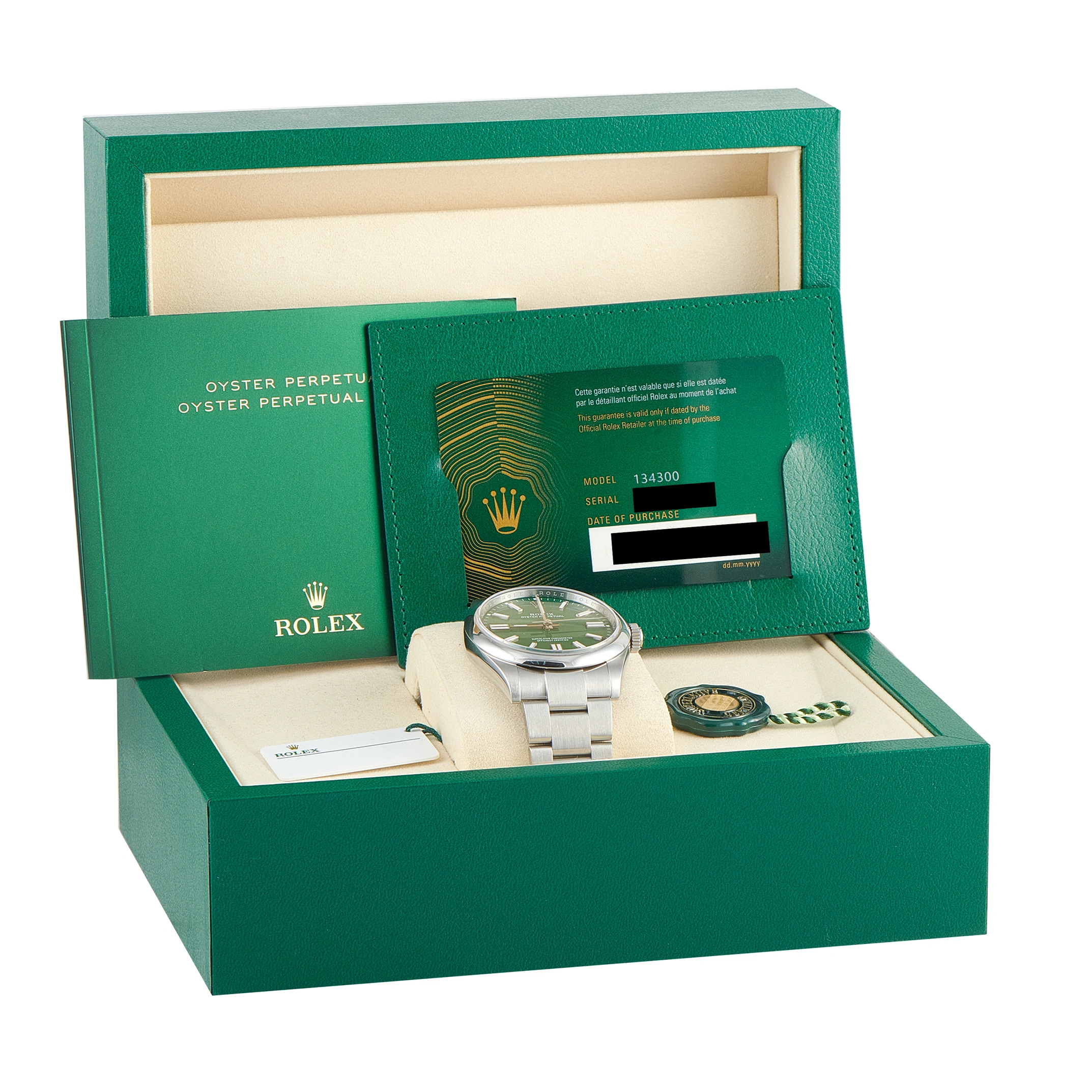 Rolex Oyster Perpetual 41 Green Steel Watch 134300 - Image 5