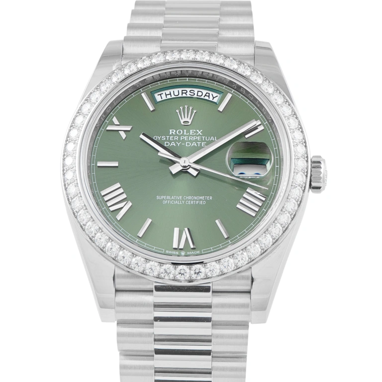 Rolex Day-Date 40 Green Dial White Gold Watch 228349rbr-0030