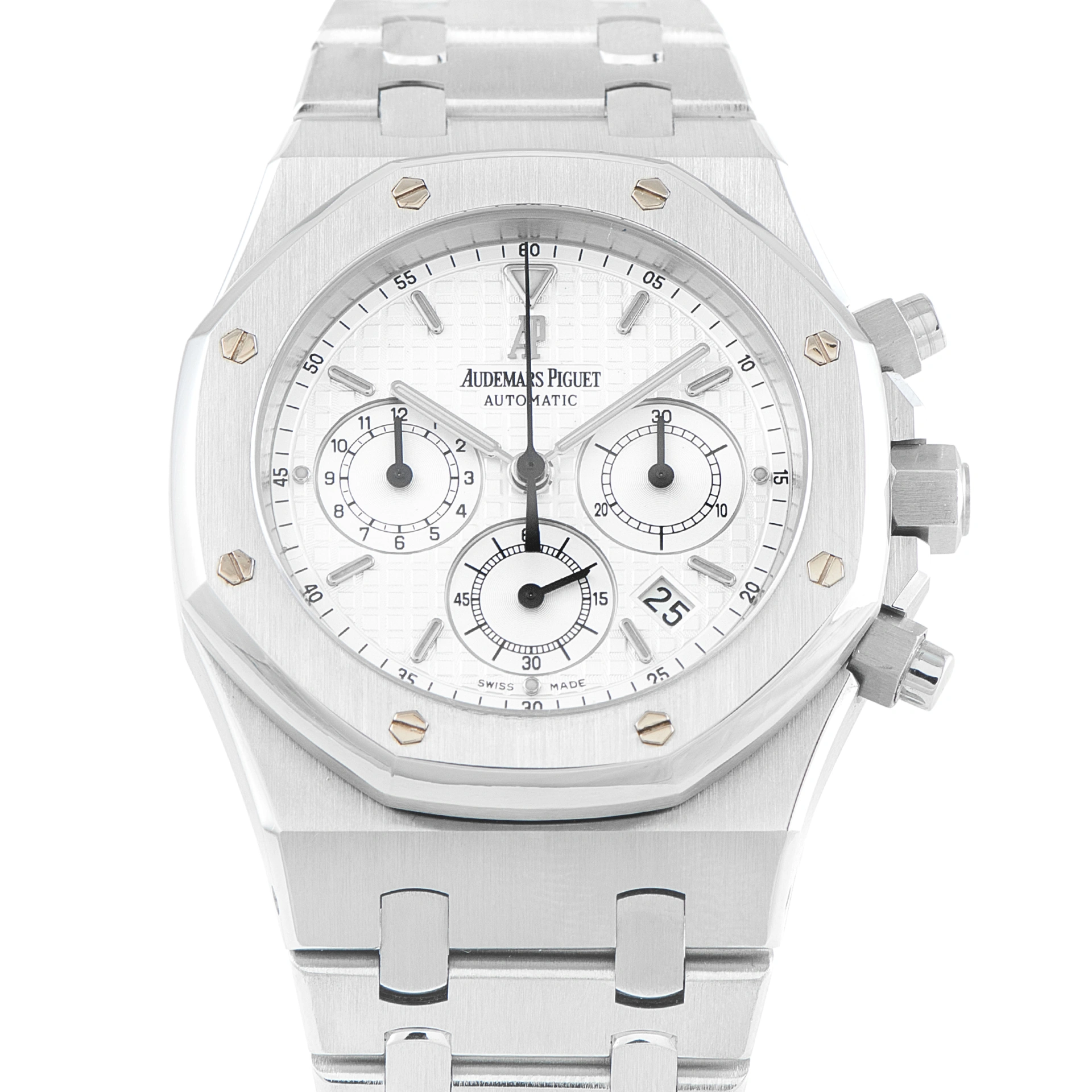 Audemars Piguet Royal Oak Chronograph White Dial Steel Watch 25860ST