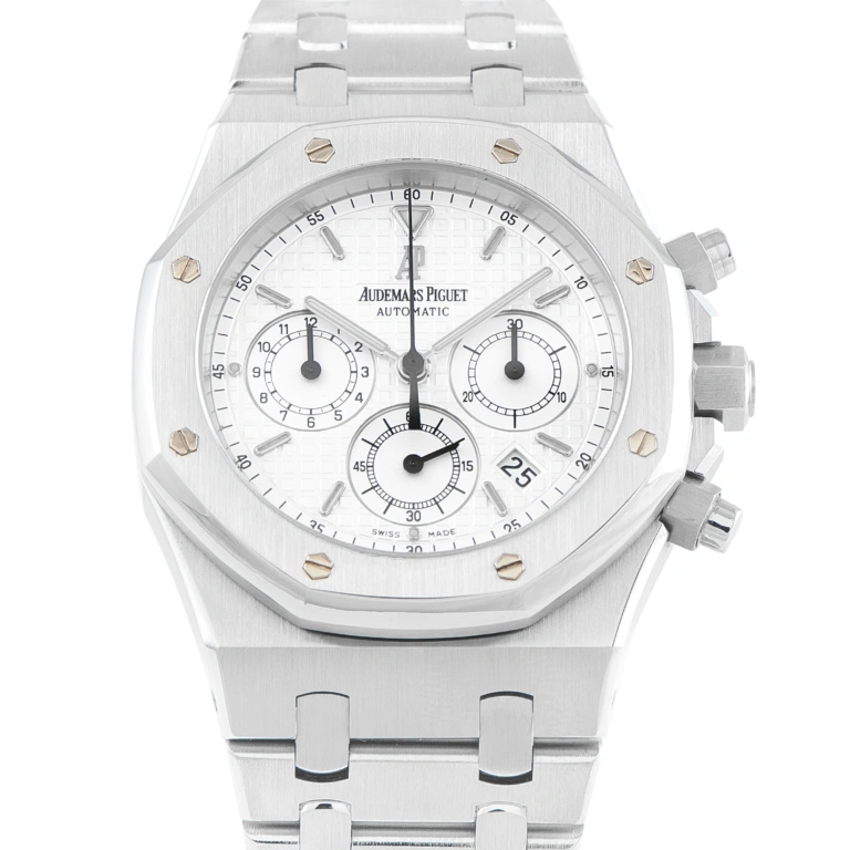 Audemars Piguet Royal Oak Chronograph White Dial Steel Watch 25860ST