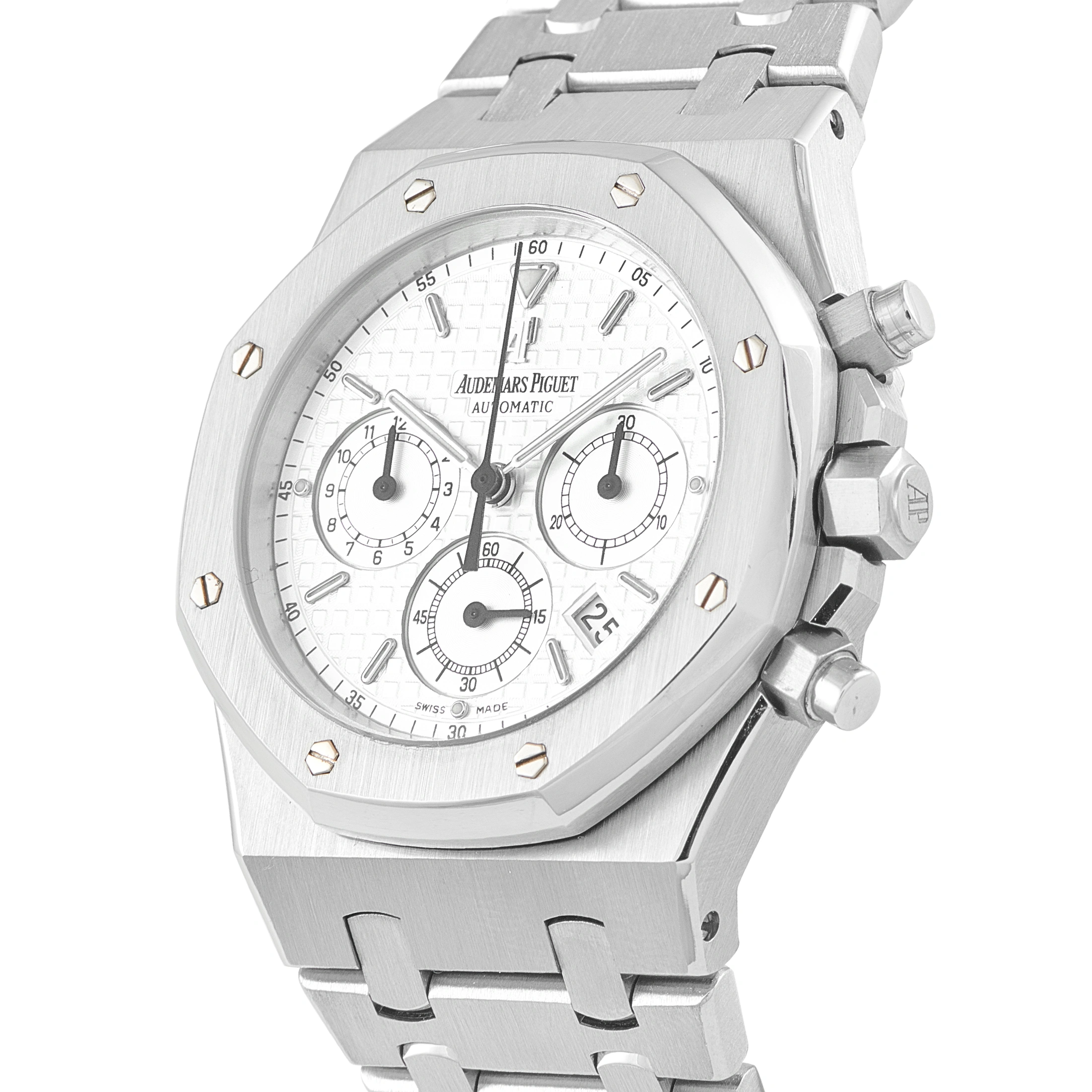 Audemars Piguet Royal Oak Chronograph White Dial Steel Watch 25860ST - Image 2