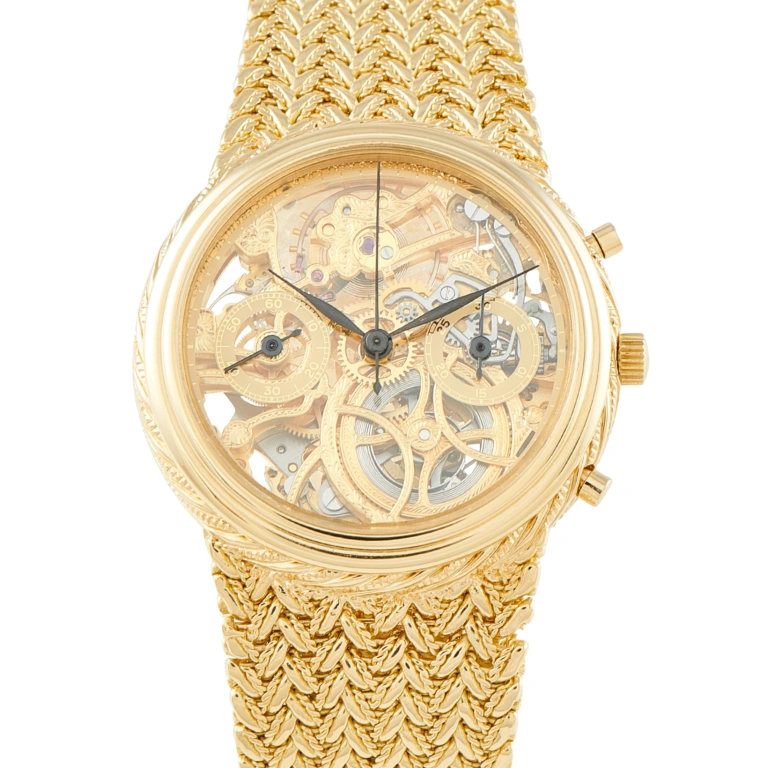 Audemars Piguet Skeleton Chronograph Yellow Gold Watch 5556