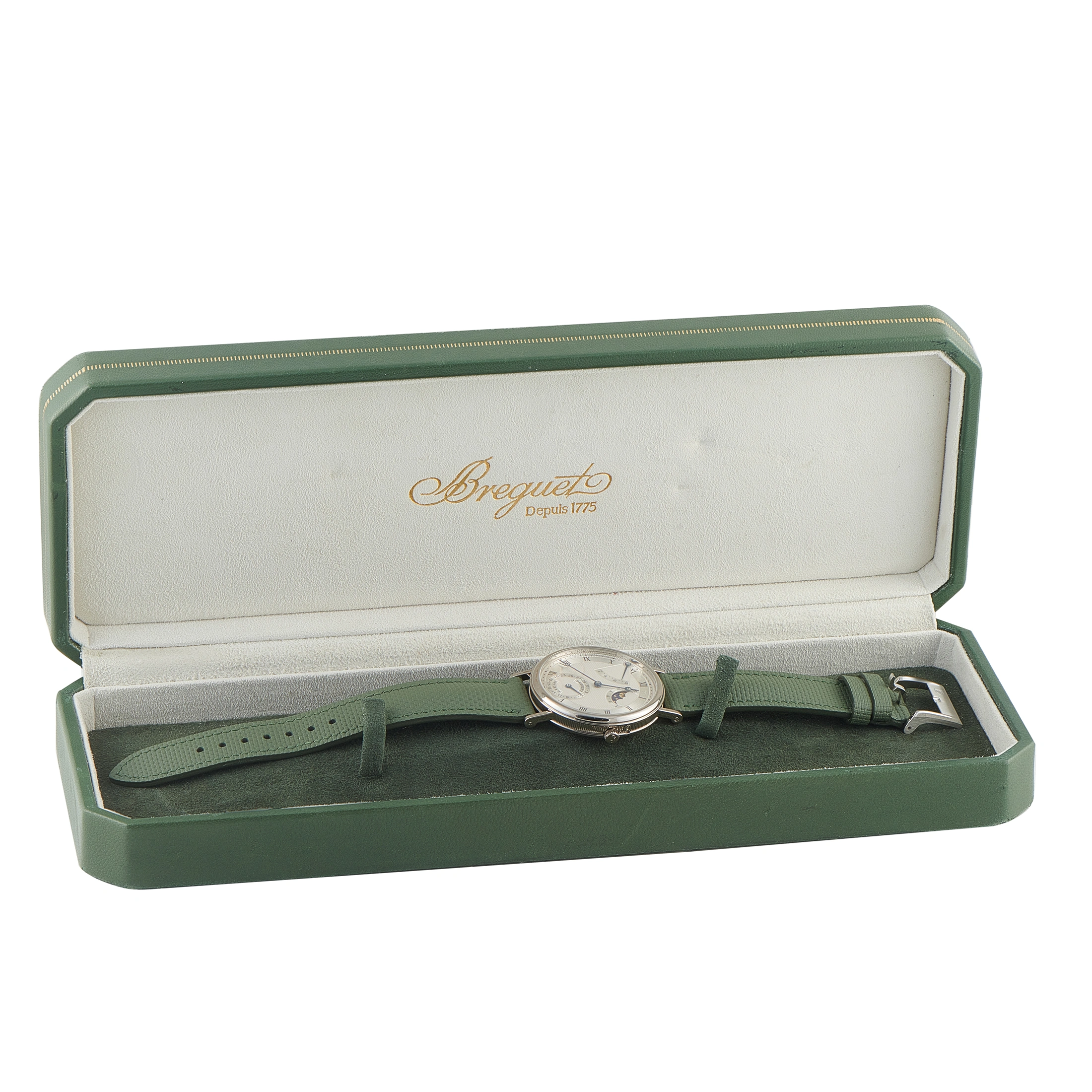 Breguet Classique Moon Phase Power Reserve Retrograde Date Silver Dial White Gold Watch 3130BB/11/BA0 - Image 5