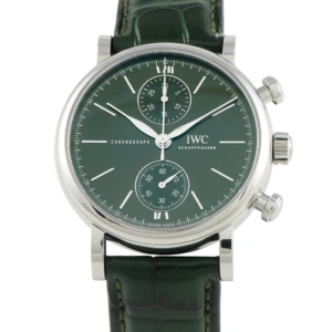 IWC Portofino Chronograph Green Dial Steel Watch IW391405