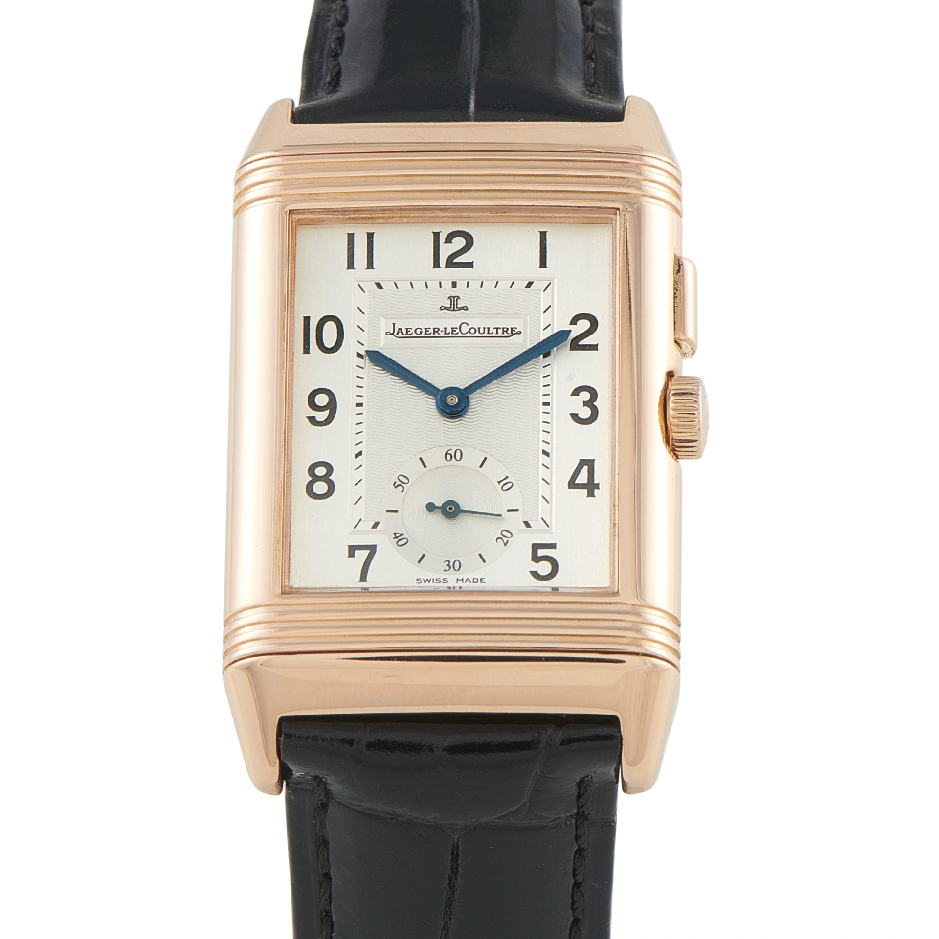 Jaeger-LeCoultre Reverso Duoface Dual Time Silver Dial Rose Gold Watch Q2712410 JLQ2712410
