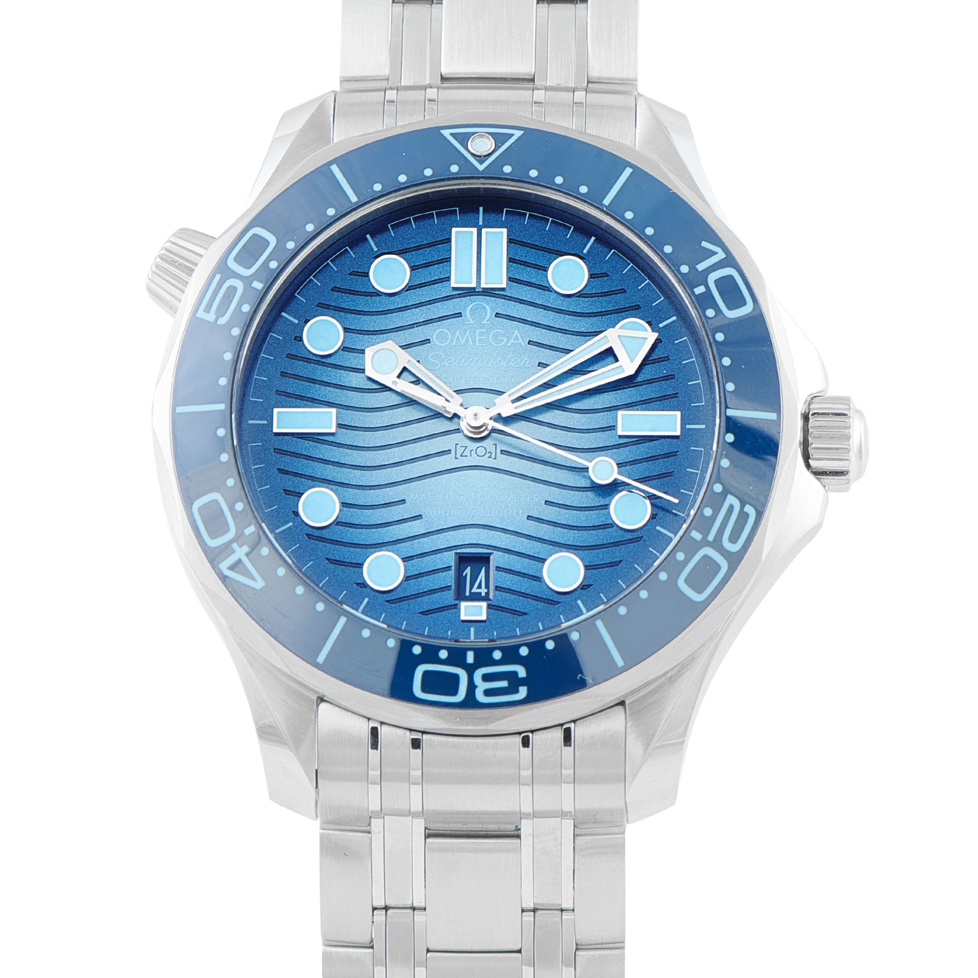 Omega Summer Blue Seamaster Diver 300M Steel Watch 210.30.42.20.03.003