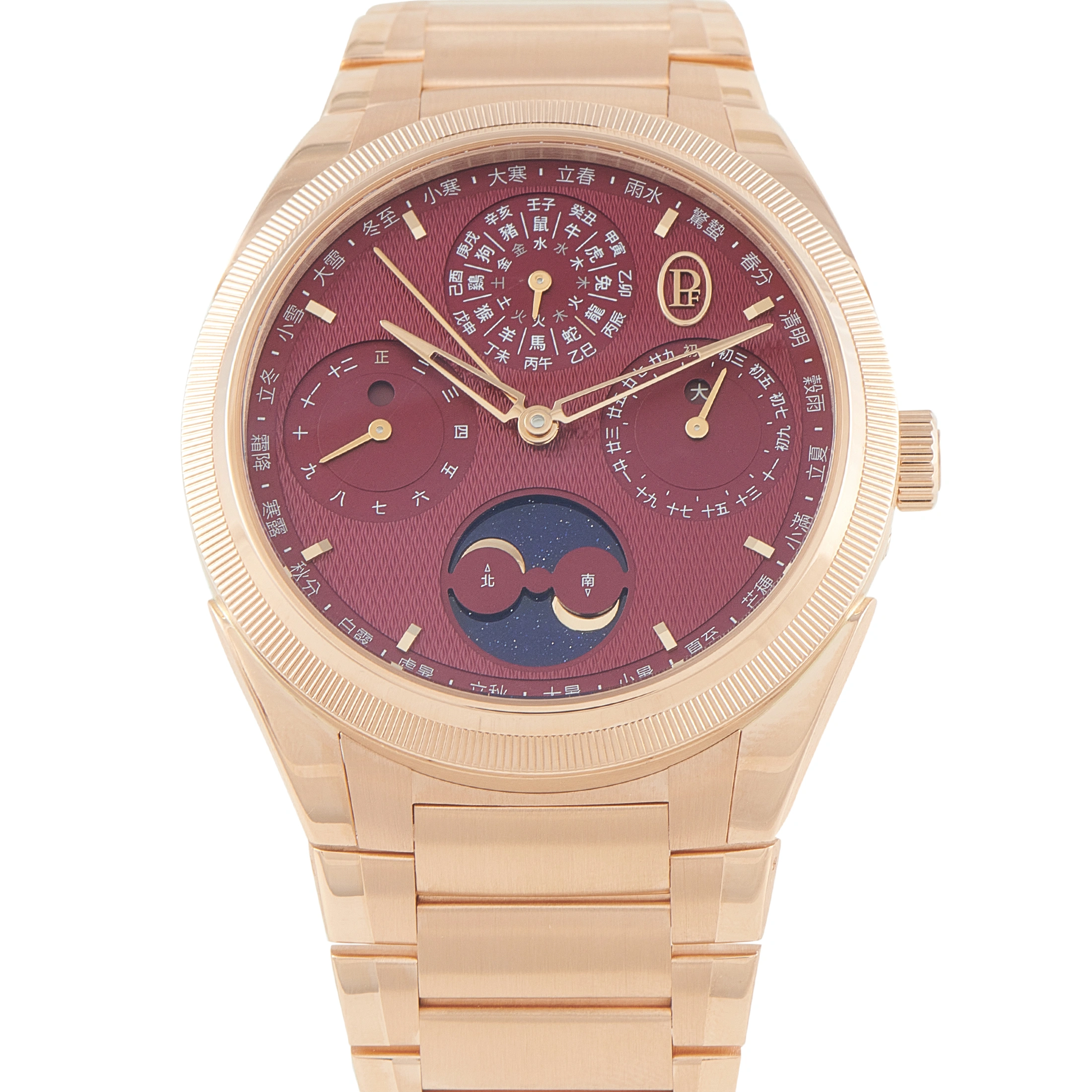 Parmigiani Fleurier Tonda PF Xiali Chinese Calendar Red Dial Rose Gold Watch PFH982-2022501