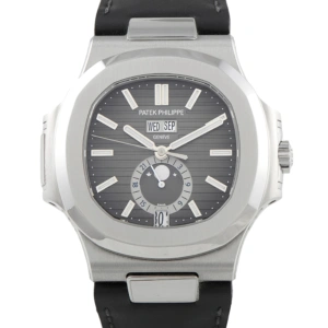 Patek Philippe Nautilus Annual Calendar Moon Phase Grey Dial Steel Watch 5726A-001