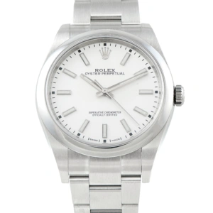 Rolex Oyster Perpetual 39 White Dial Steel Watch 114300