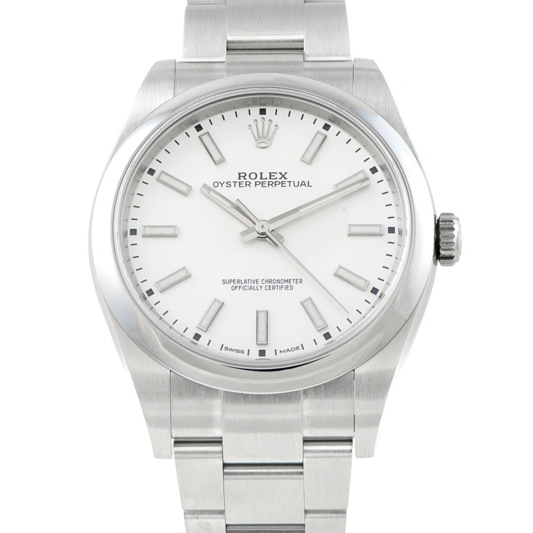 Rolex Oyster Perpetual 39 White Dial Steel Watch 114300