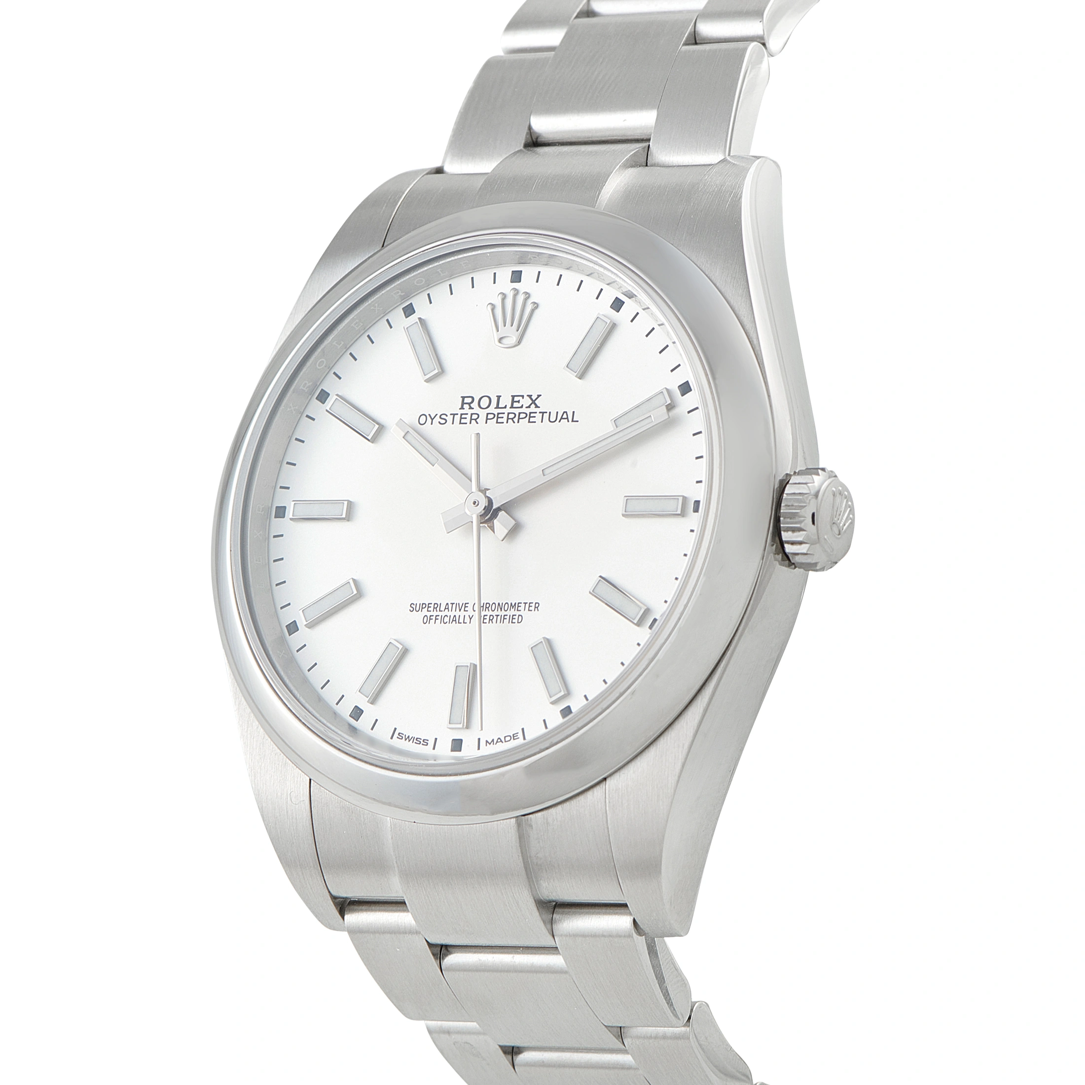 Rolex Oyster Perpetual 39 White Dial Steel Watch 114300 - Image 2