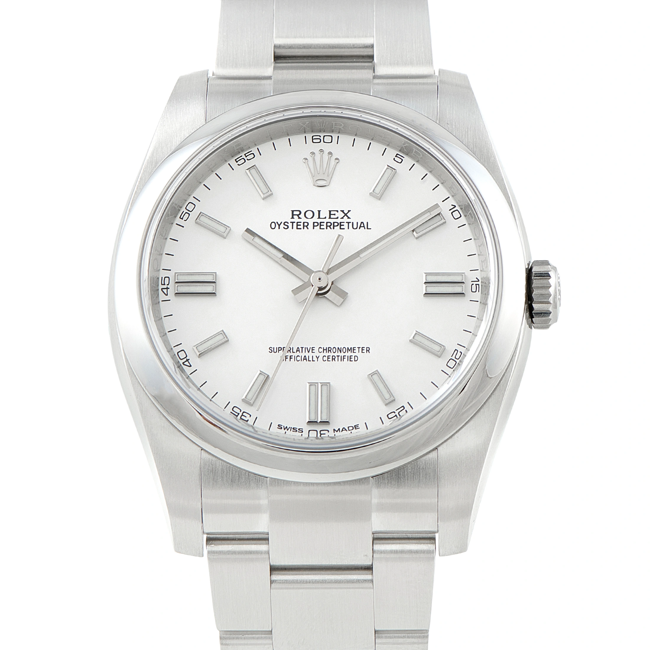 Rolex Oyster Perpetual 36 White Dial Steel Watch 116000-0012