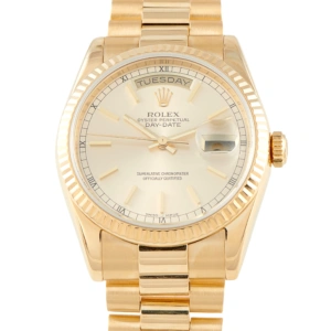 Rolex Day-Date 36 Champagne Dial Yellow Gold President Watch 118238
