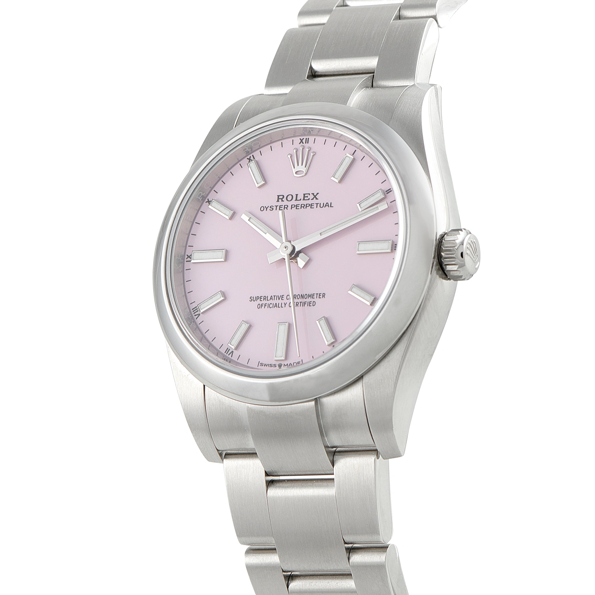 Rolex Oyster Perpetual 34 Candy Pink Dial Steel Watch 124200 - Image 2