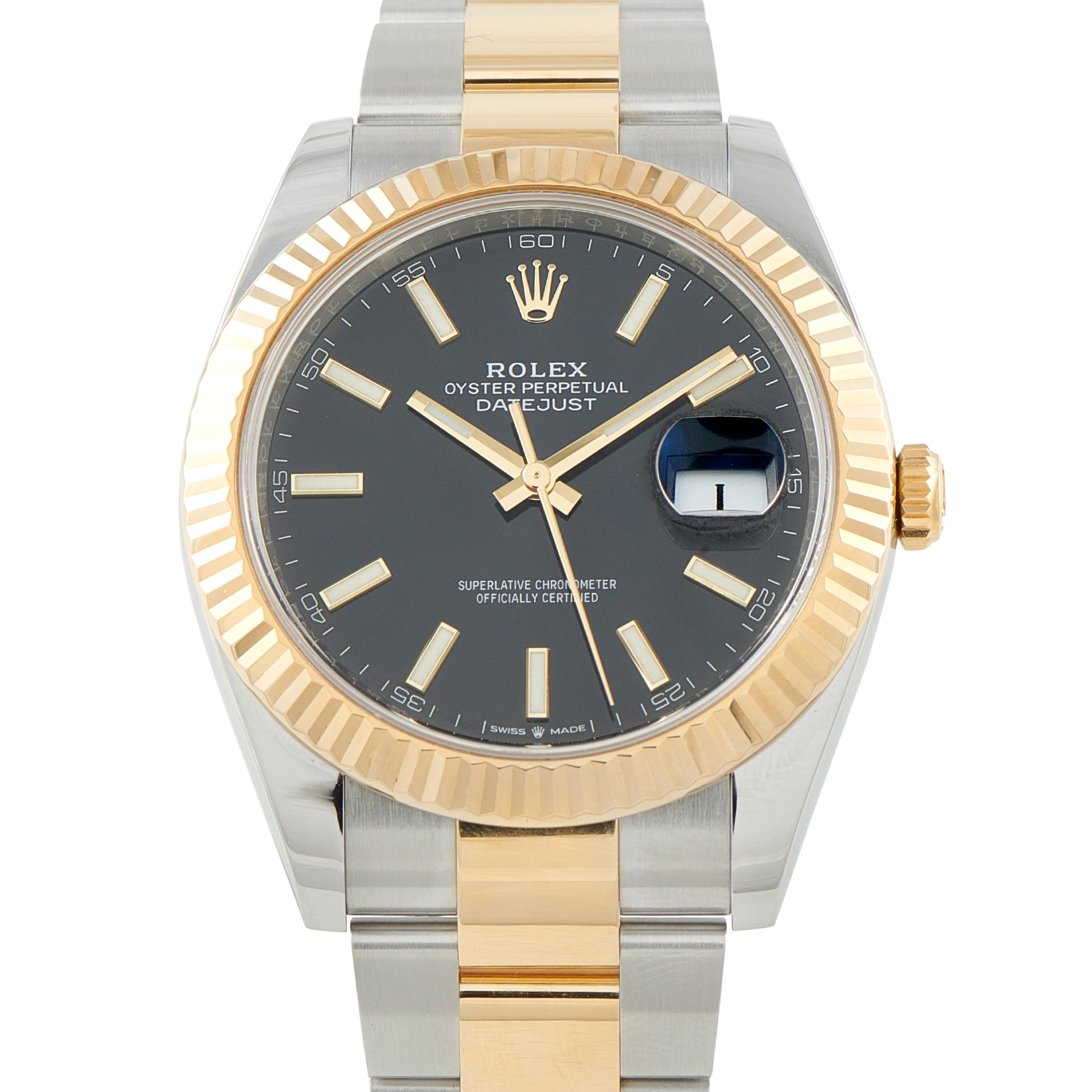 Rolex Datejust 41 Black Dial Two-Tone Oyster Watch 126333