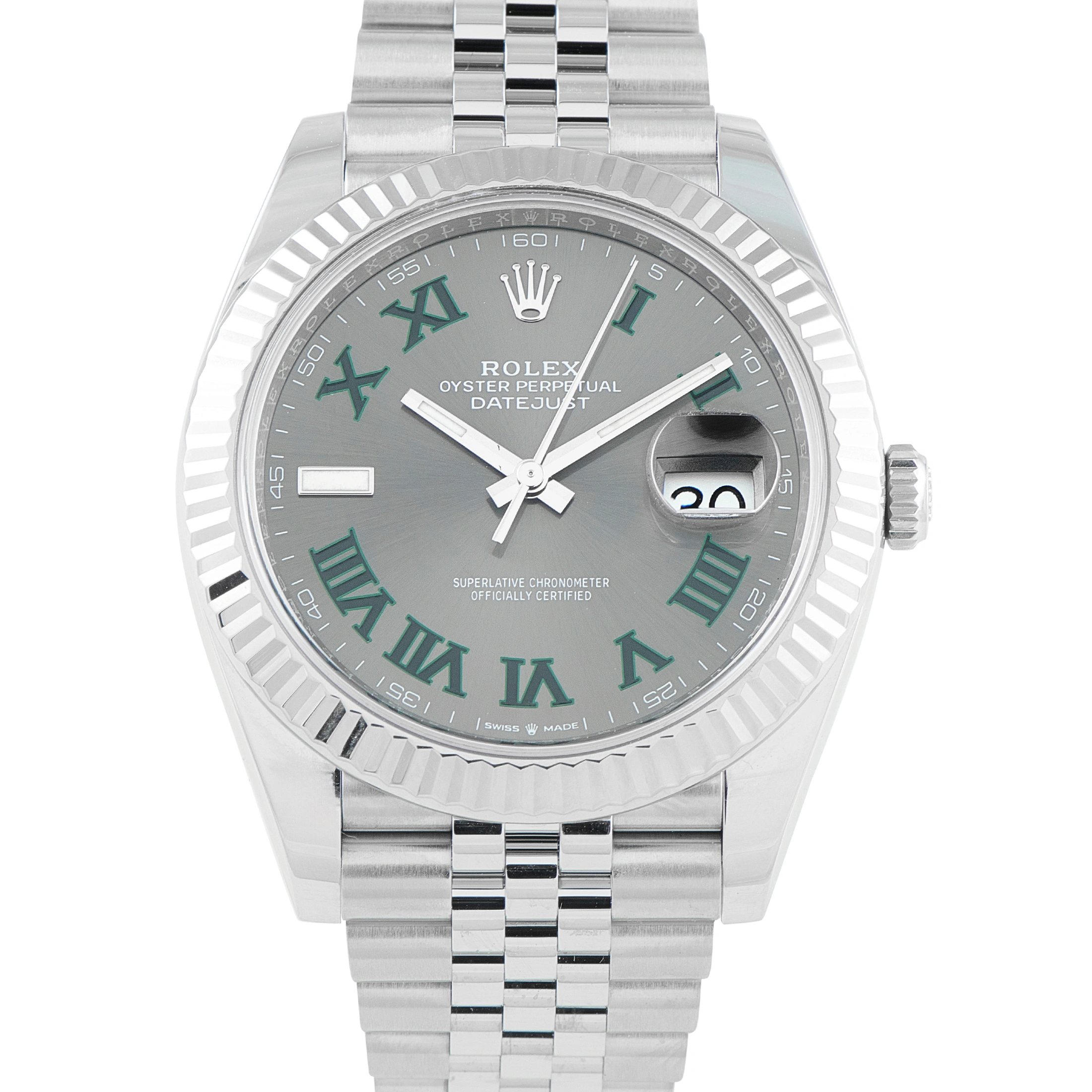 Rolex Datejust 41 Wimbledon Dial Steel Jubilee Watch 126334