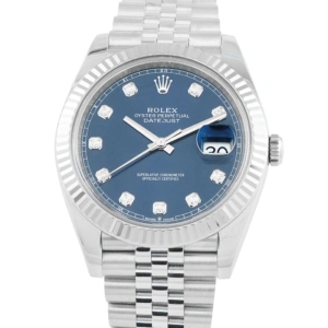 Rolex Datejust 41 Blue Diamond Dial Steel Jubilee Watch 126334