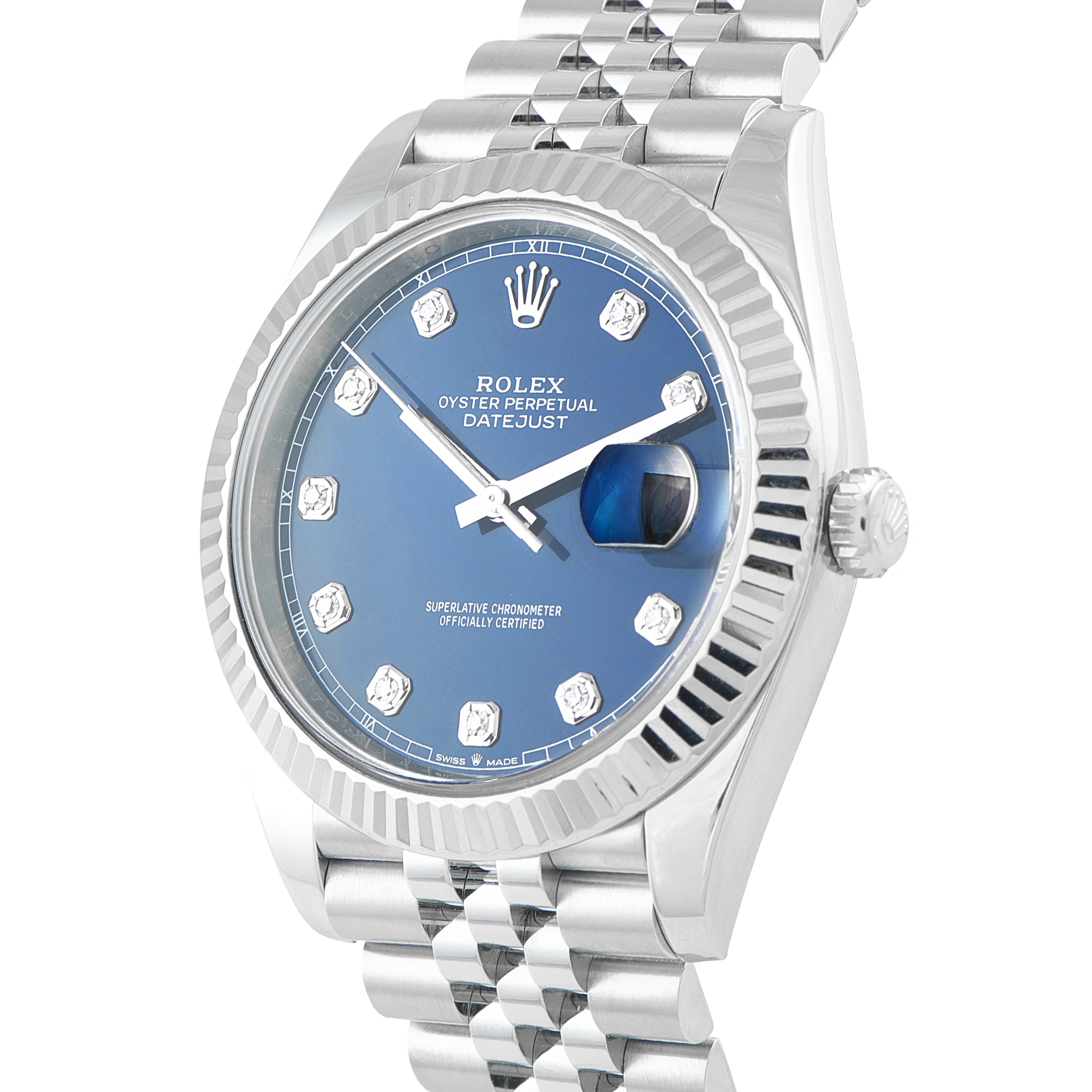 Rolex Datejust 41 Blue Diamond Dial Steel Jubilee Watch 126334 - Image 2