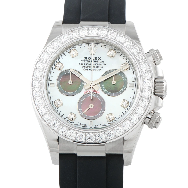 Rolex Daytona Mother of Pearl Dial Diamond White Gold Watch 126589RBR