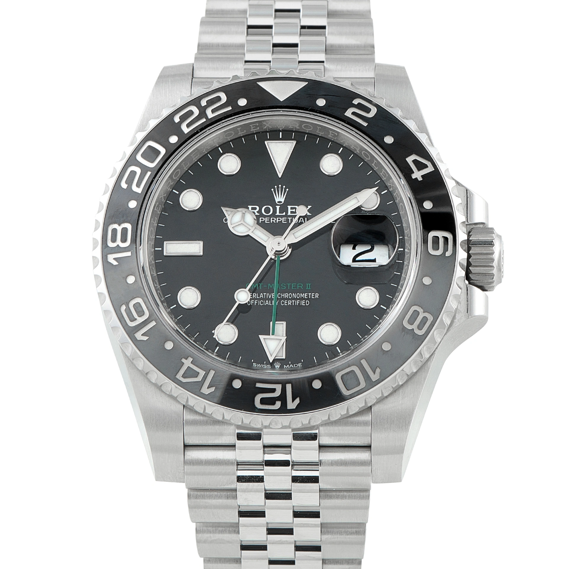 Rolex GMT-Master II Bruce Wayne Steel Jubilee Watch 126710GRNR