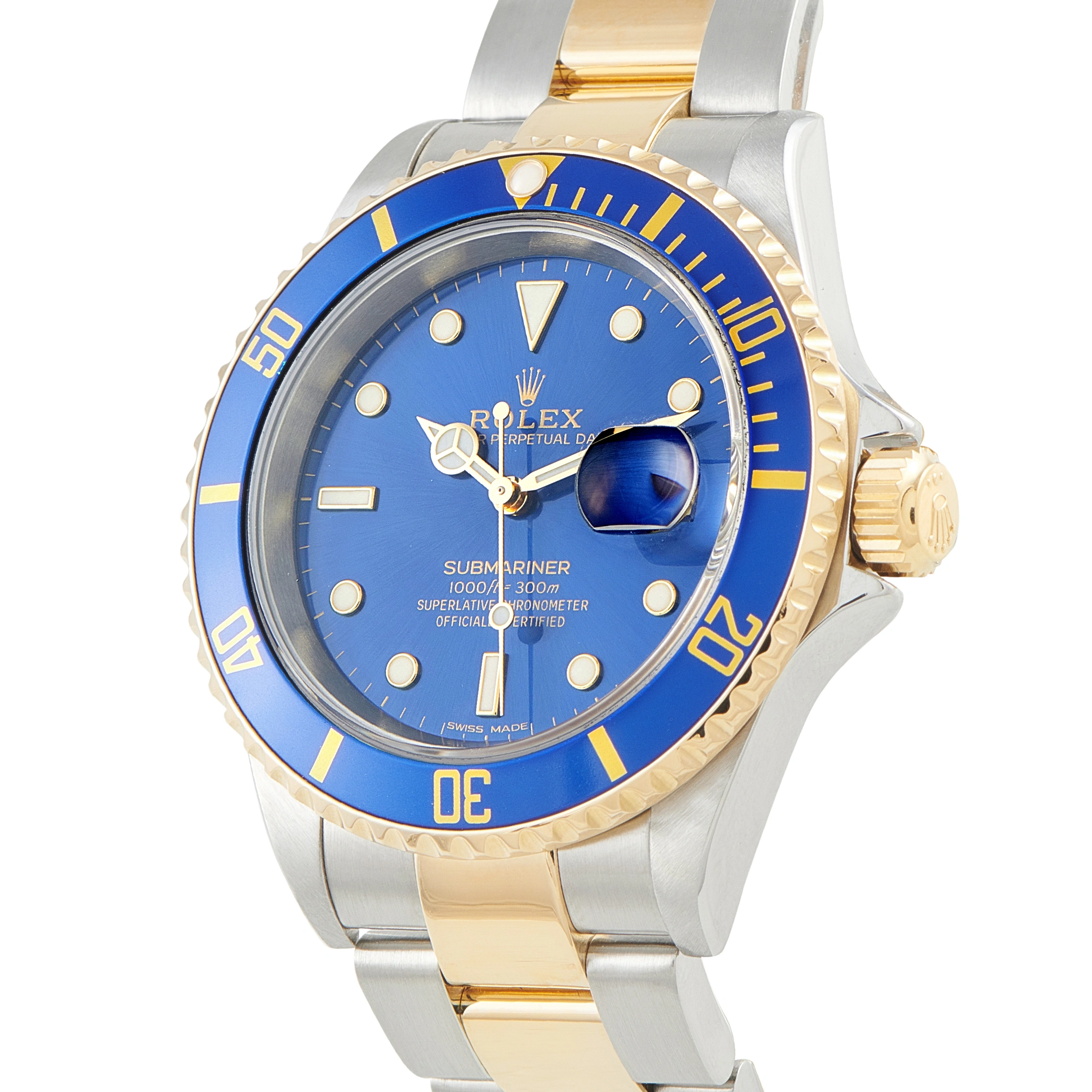 Rolex Submariner Date Blue Dial Two-Tone Watch 16613 - Image 2