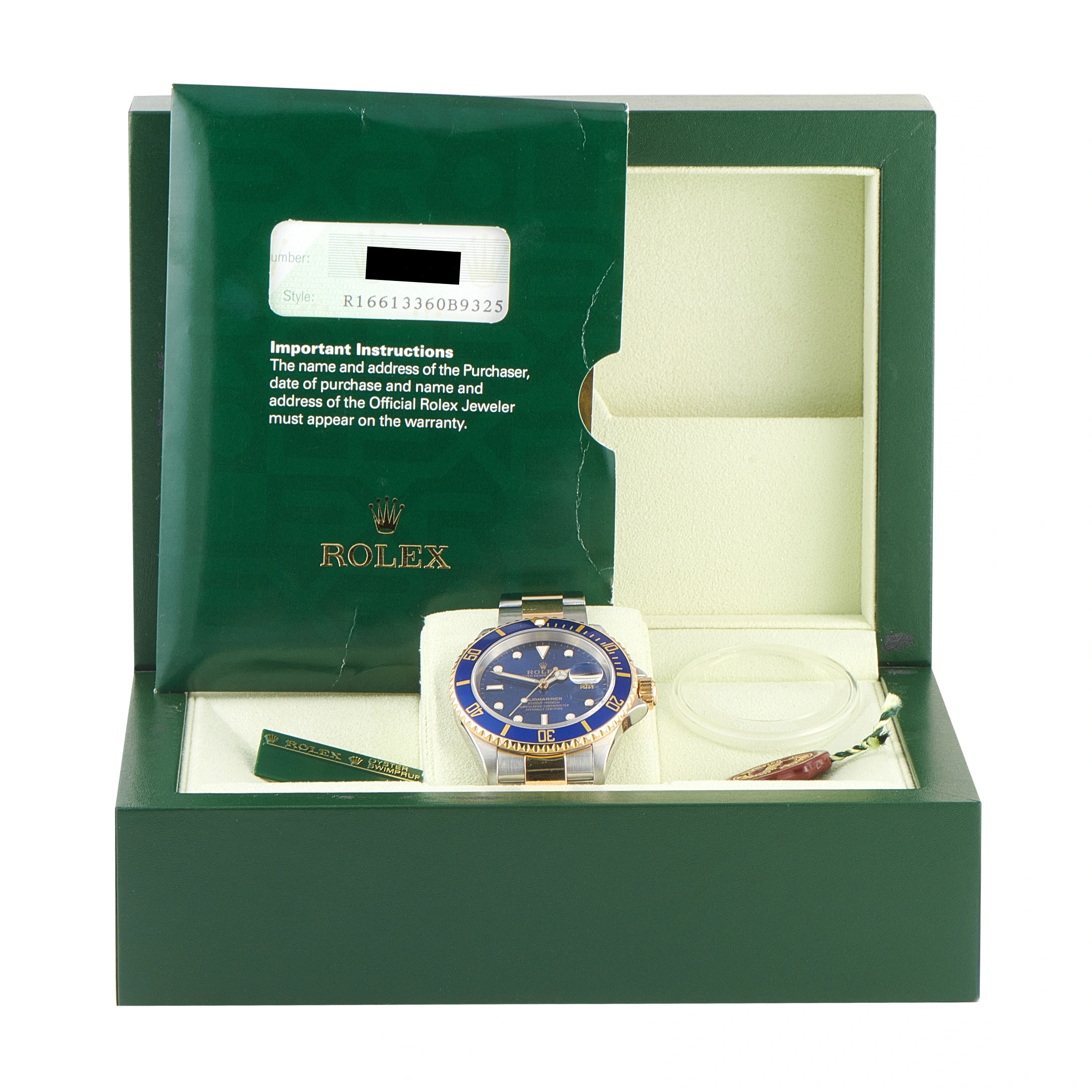 Rolex Submariner Date Blue Dial Two-Tone Watch 16613 - Image 5