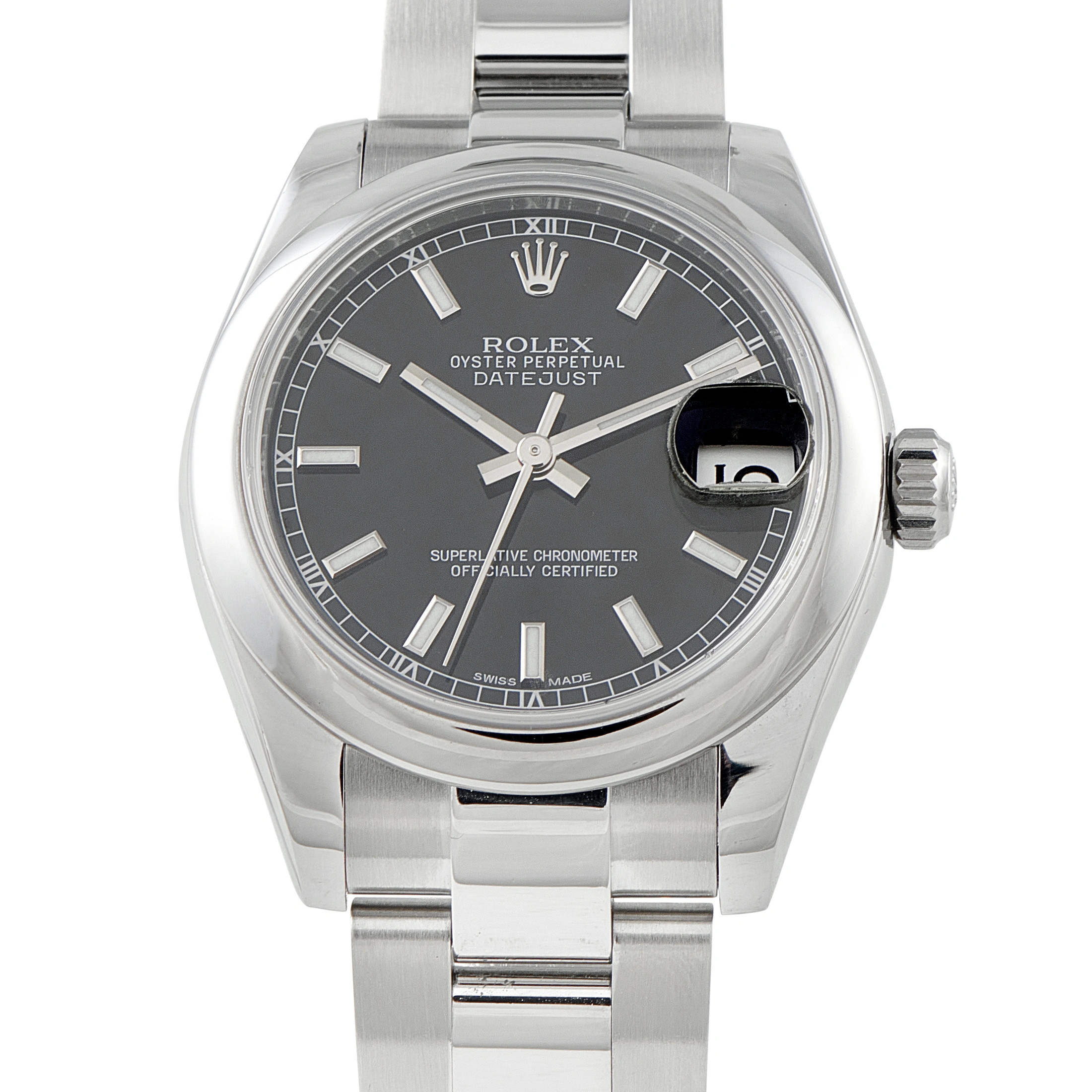 Rolex Datejust 31 Black Dial Steel Oyster Watch 178240