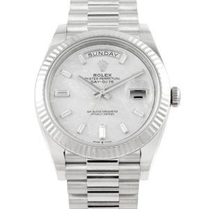 Rolex Day-Date 40 Meteorite Diamond Dial White Gold Watch 228239-0055