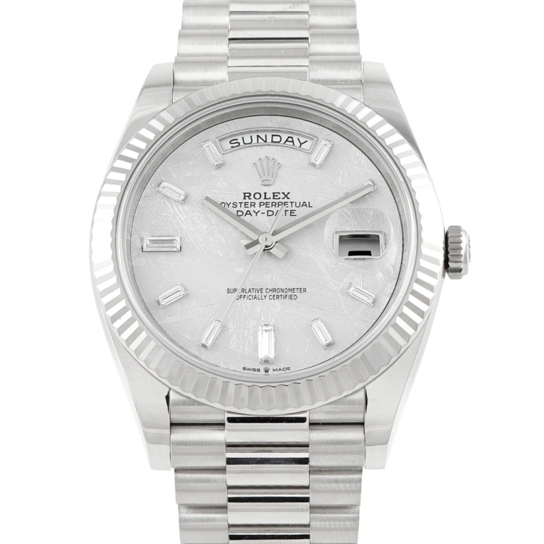 Rolex Day-Date 40 Meteorite Diamond Dial White Gold Watch 228239-0055