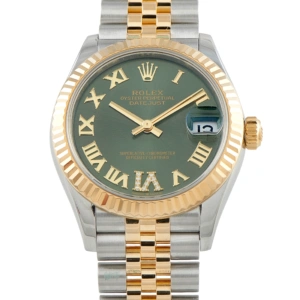 Rolex Datejust 31 Olive Green Diamond Roman Dial Two-Tone Jubilee Watch 278273