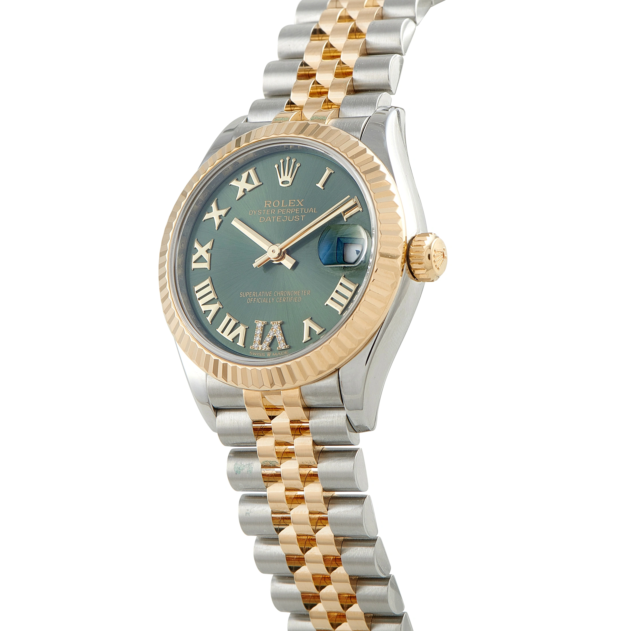 Rolex Datejust 31 Olive Green Diamond Roman Dial Two-Tone Jubilee Watch 278273 - Image 2