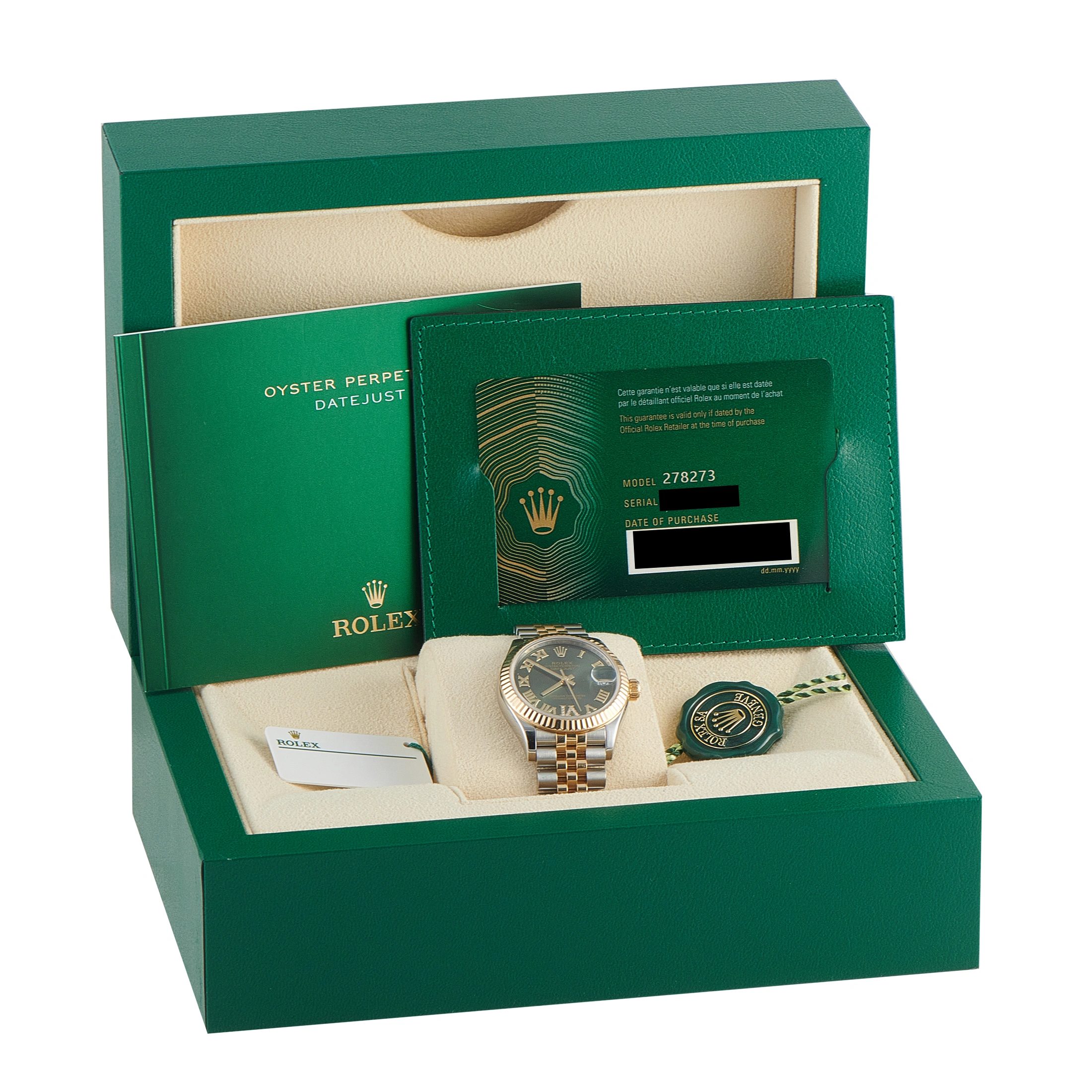 Rolex Datejust 31 Olive Green Diamond Roman Dial Two-Tone Jubilee Watch 278273 - Image 5