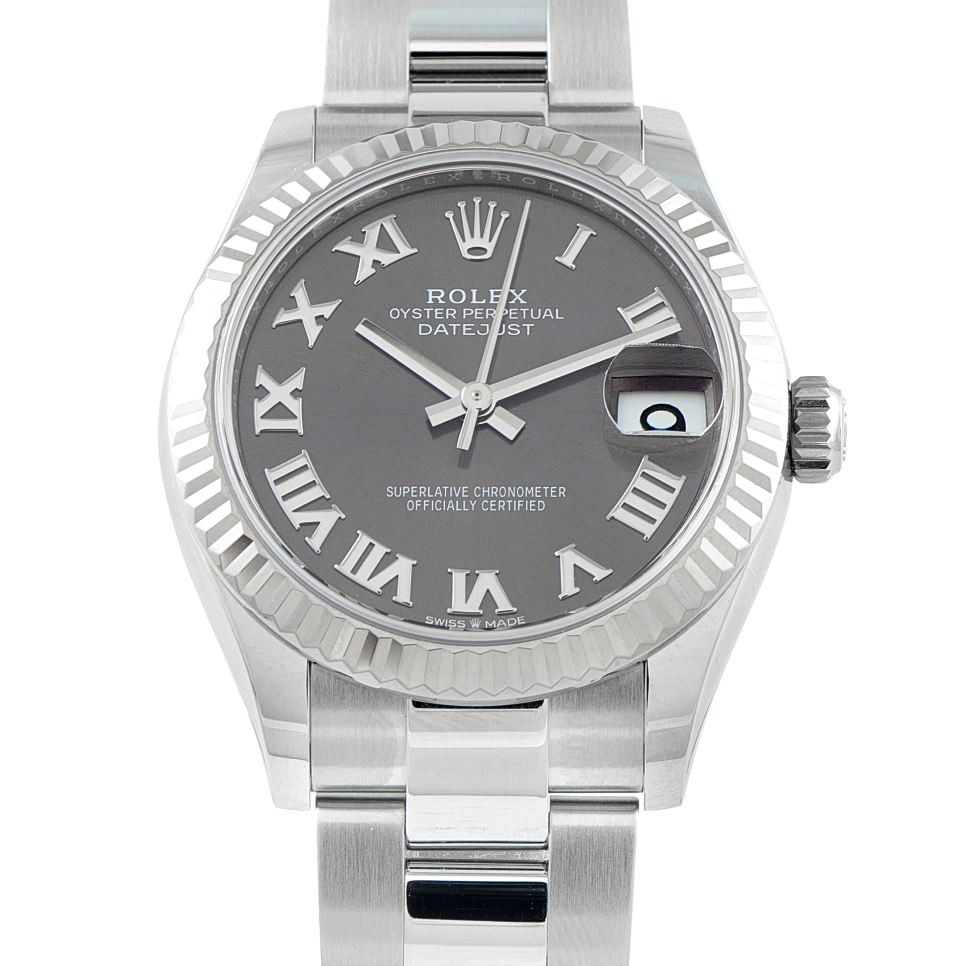 Rolex Datejust 31 Dark Grey Roman Dial Steel Oyster Watch 278274