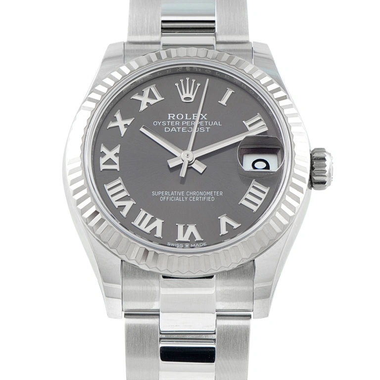 Rolex Datejust 31 Dark Grey Roman Dial Steel Oyster Watch 278274