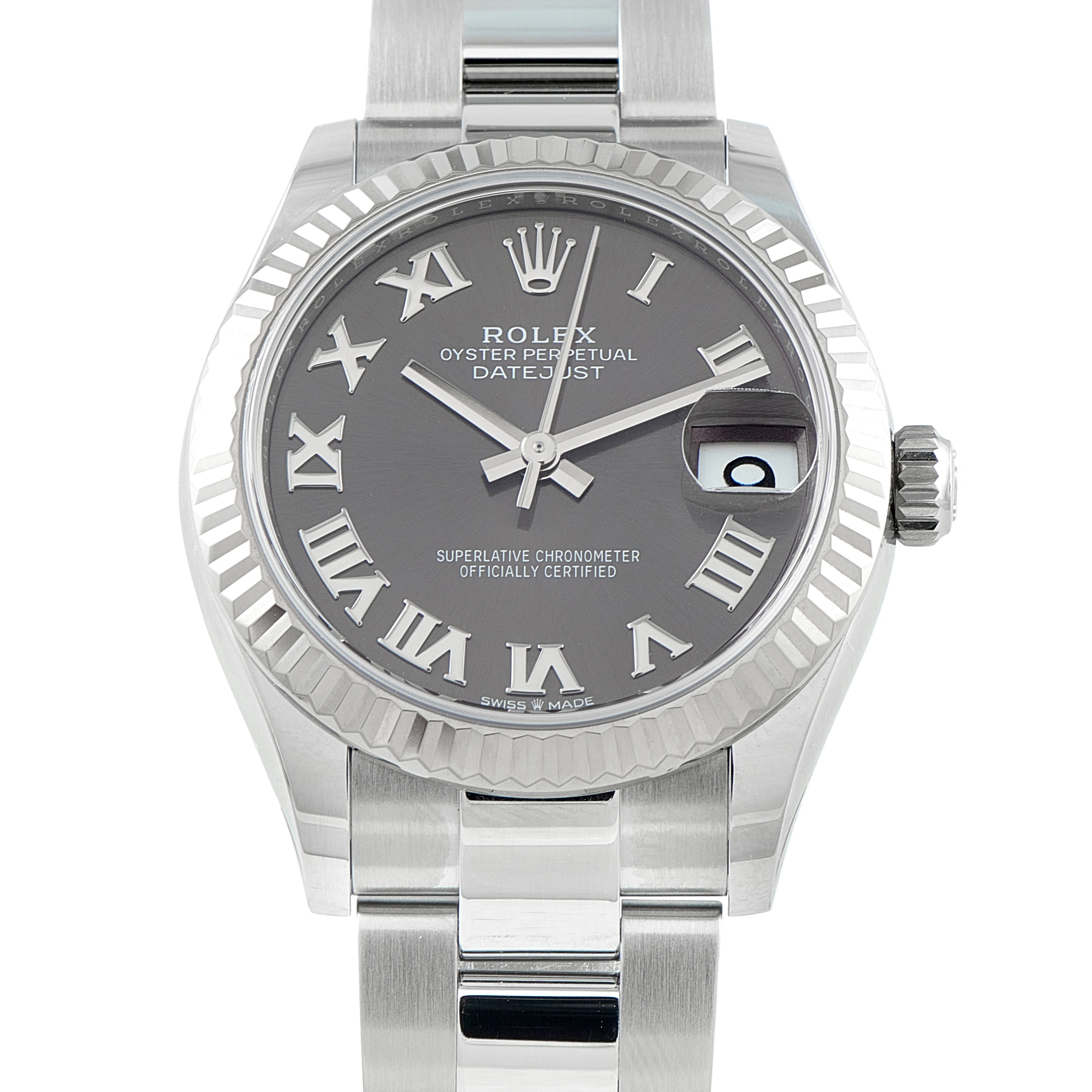Rolex Datejust 31 Dark Grey Roman Dial Steel Oyster Watch 278274